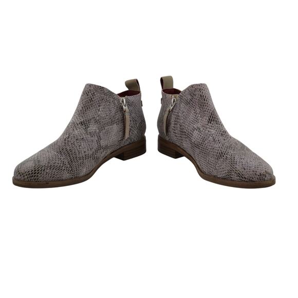 Snake Skin Suede Booties - Toms Women's Ankle Boots Zip - Stylish Stretch Design - Picture 5 of 10